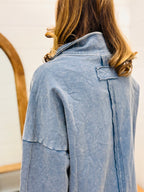 Half Button Down Contrast Pullover