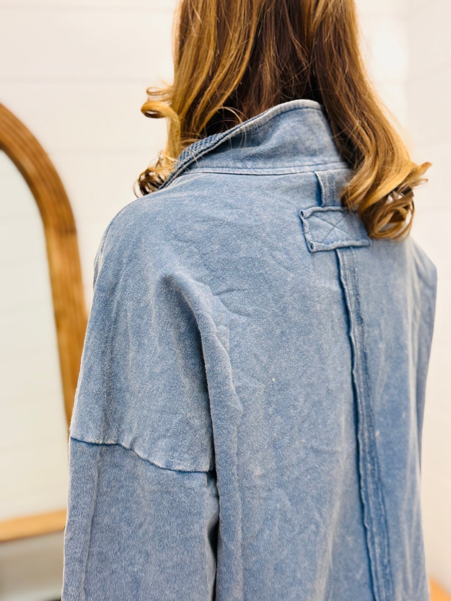 Half Button Down Contrast Pullover