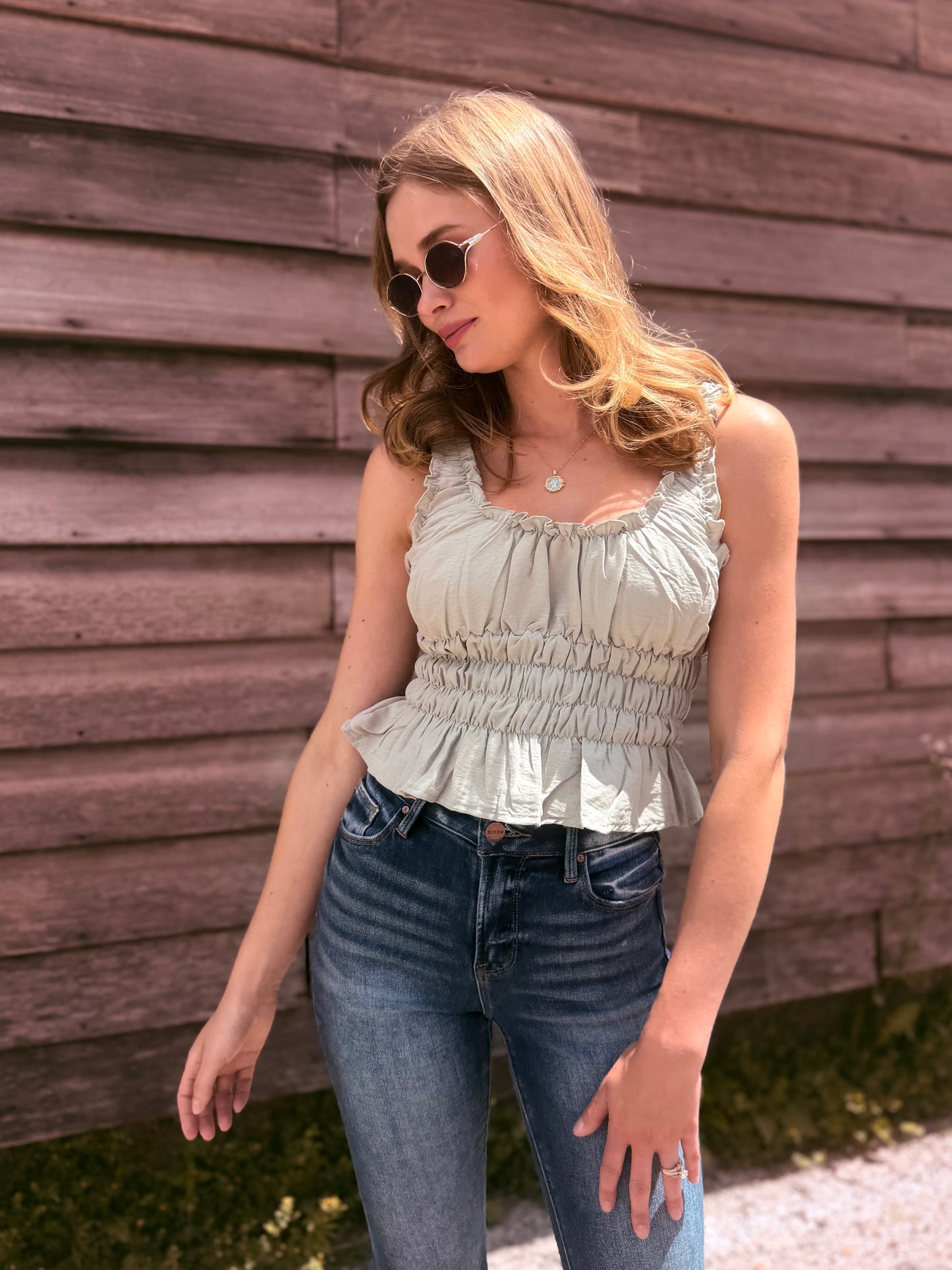Square Neck Smocked Top