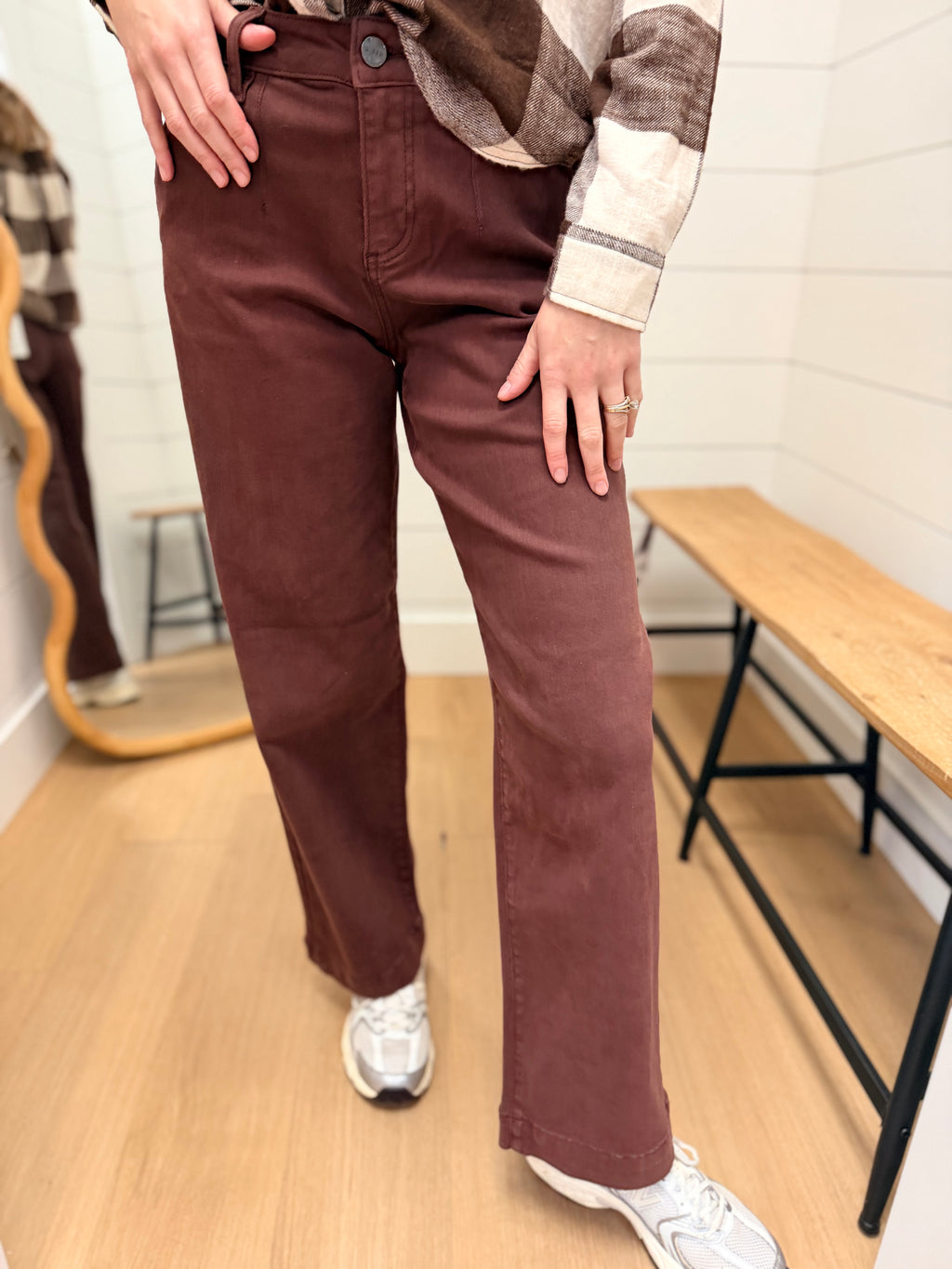 Adjustable Waist Band Jeans with Pleats - Risen