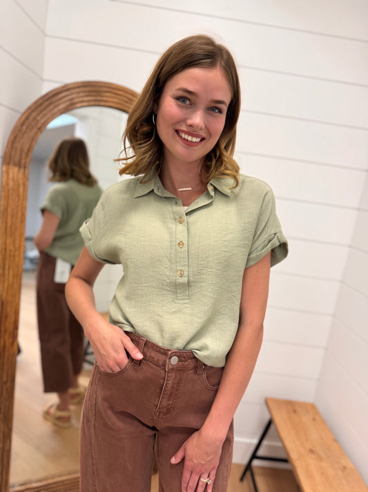 Mid Button Down Top