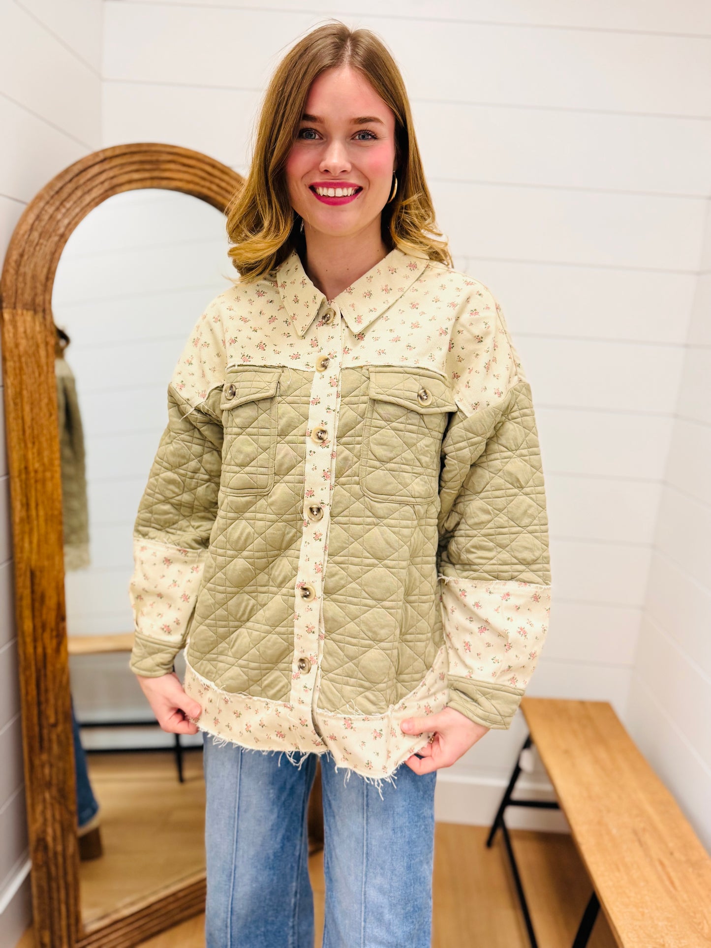 Oversized Floral Printed Jacket