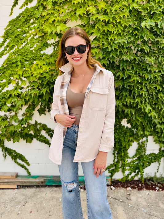 Corduroy Reversible Button Down Jacket