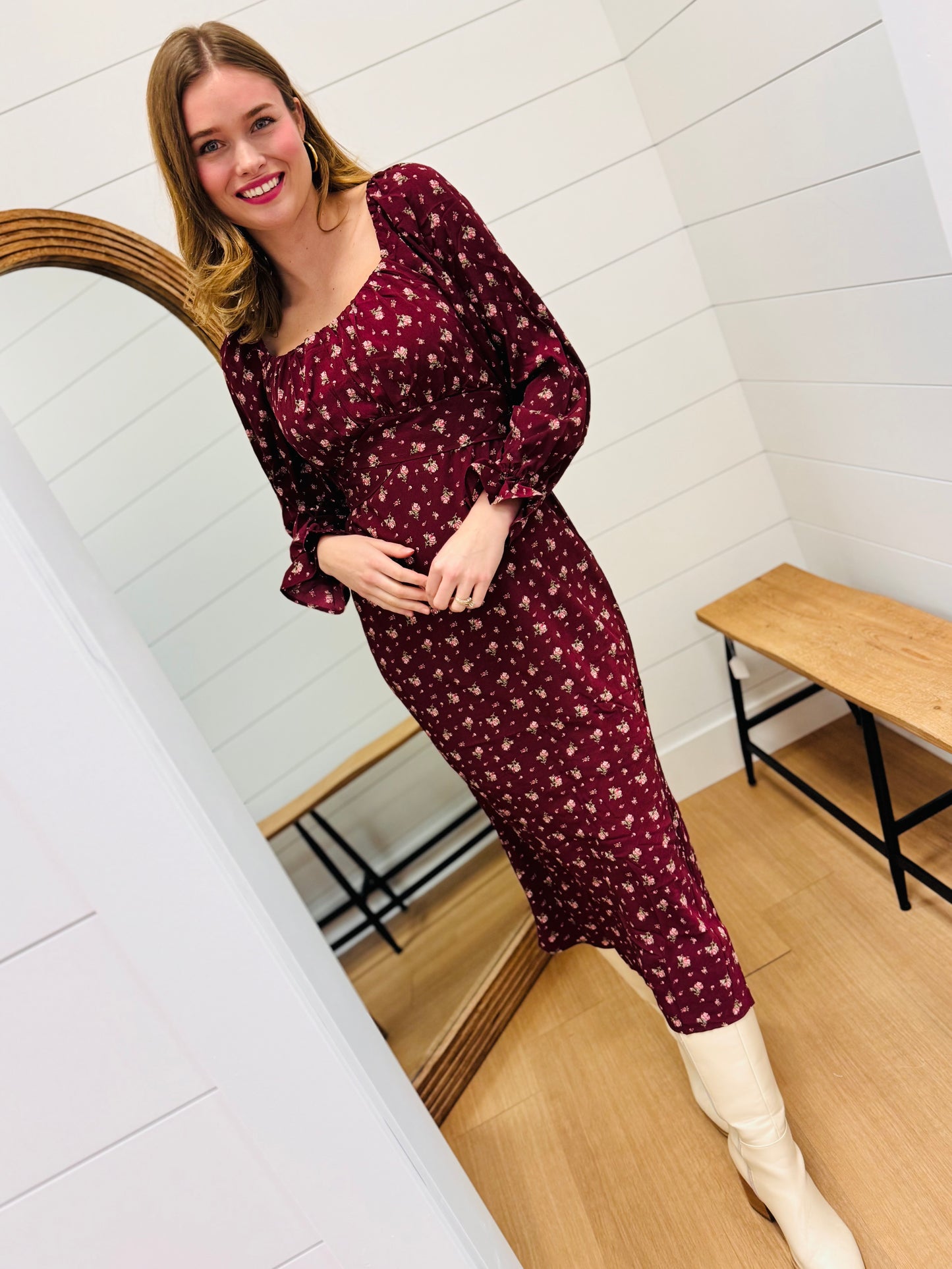 Floral Printed Back Tie Maxi Dress