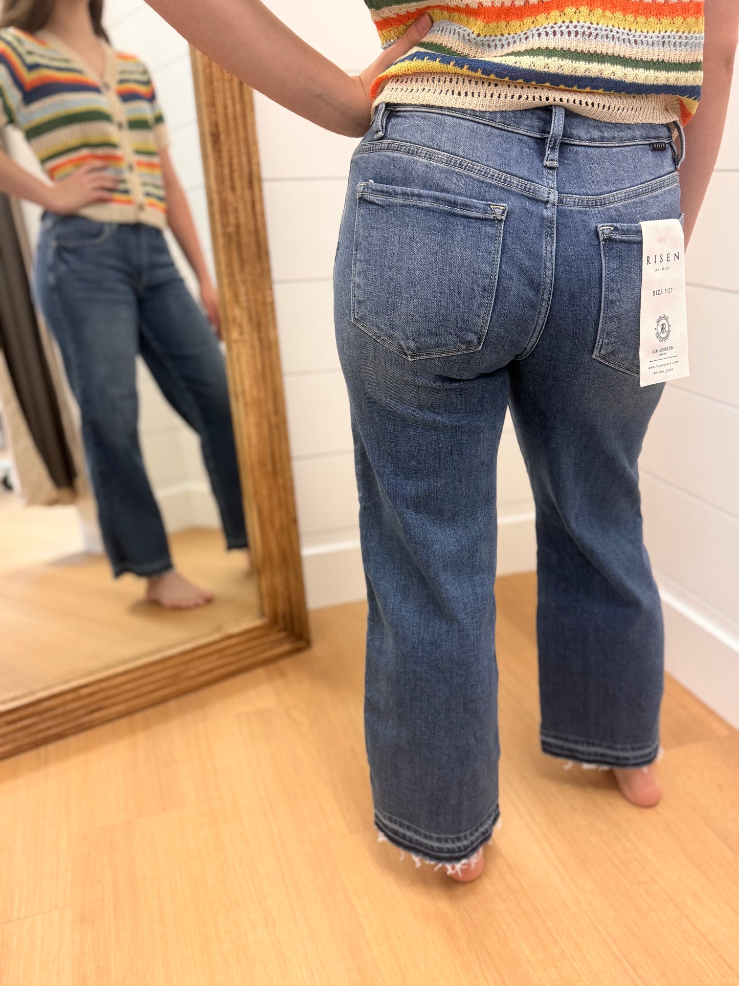 Mid Rise Shadow Hem Jean - Risen