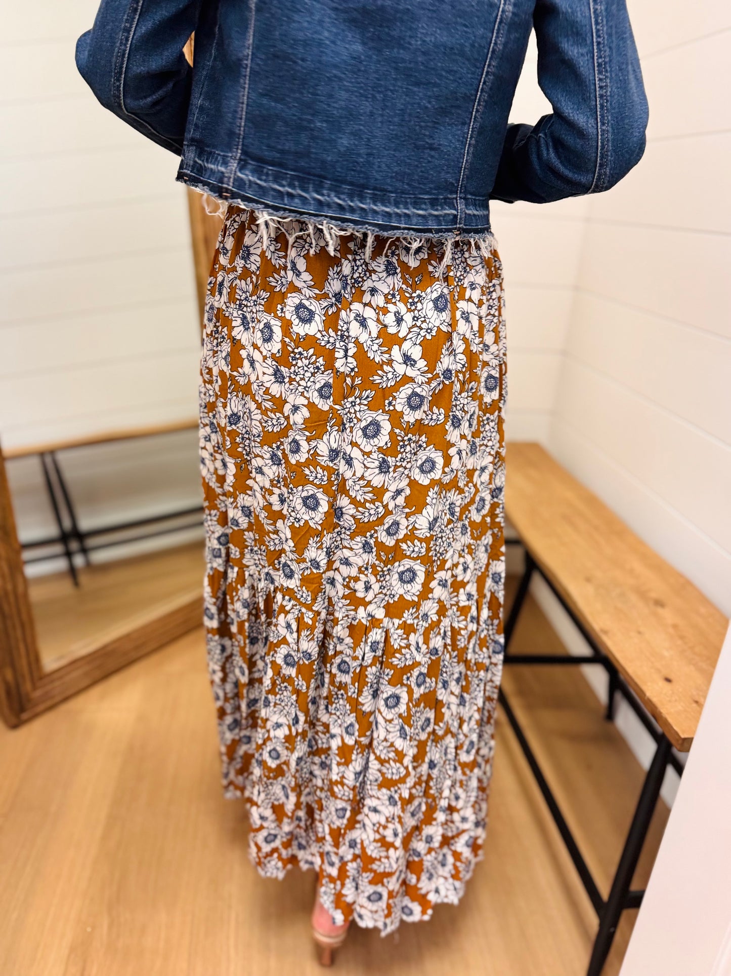 Floral Print Faux Wrap Maxi Dress