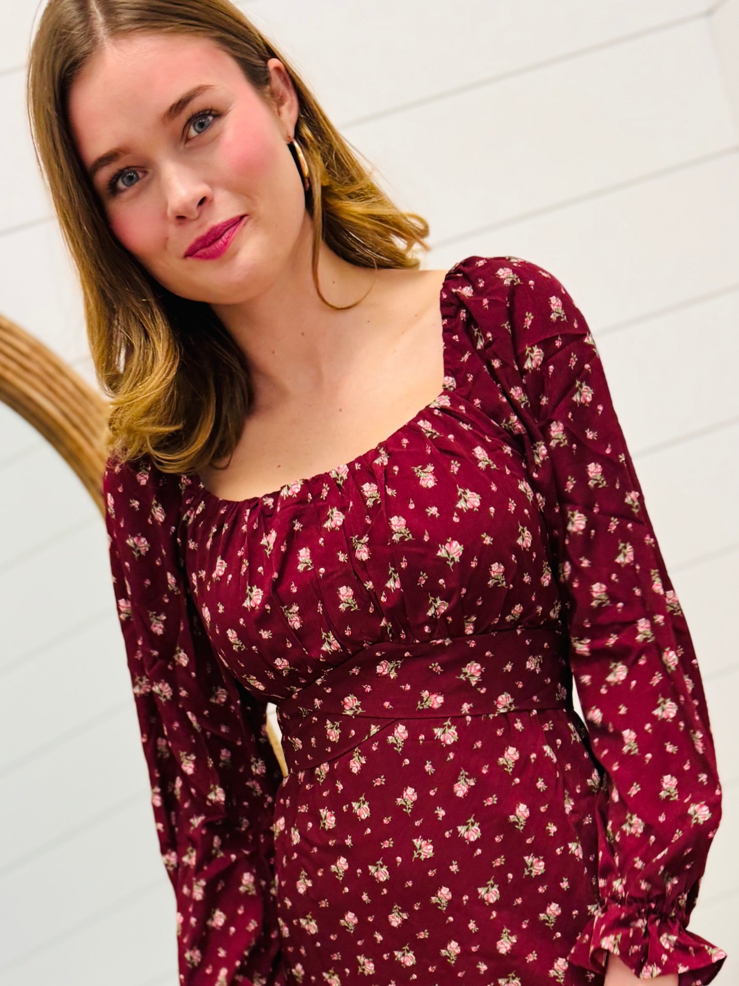 Floral Printed Back Tie Maxi Dress