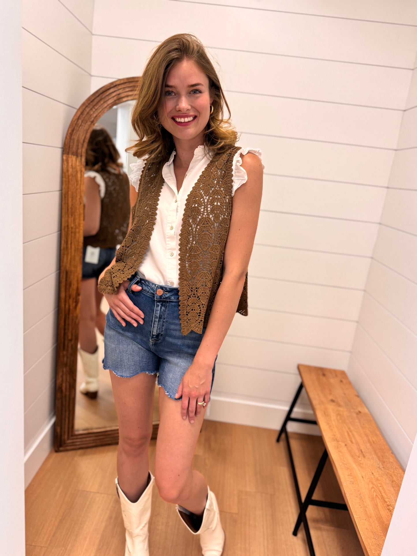Brown Crochet Vest