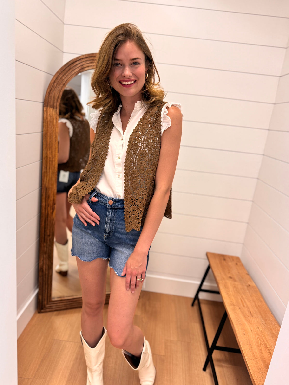 Brown Crochet Vest