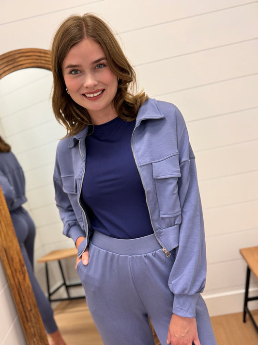 Zip up Cropped Sweatshirt