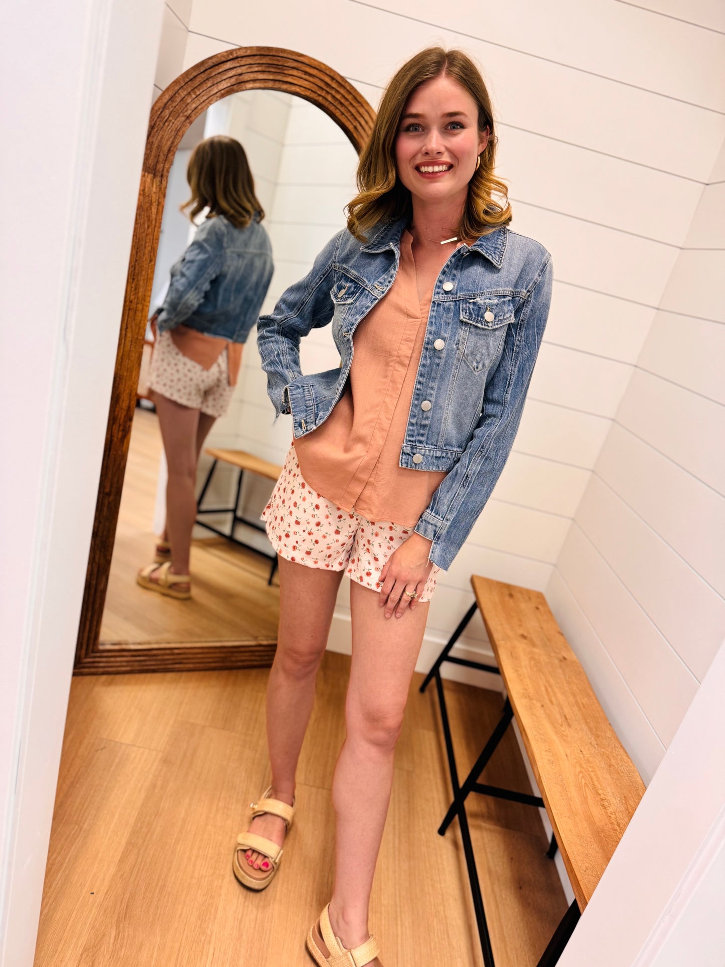 Split Neck Top with Back Buttons