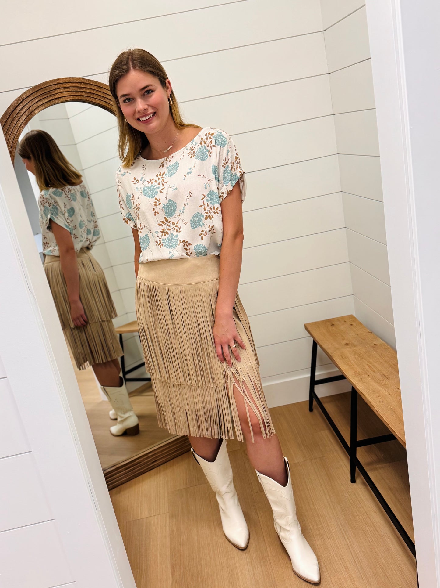 Floral Drop Shoulder Top