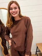 Fleece Raglan Sleeve Pullover Sweatshirt