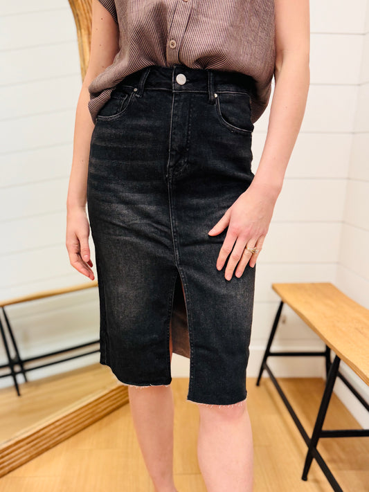 High Rise Midi Skirt - Risen