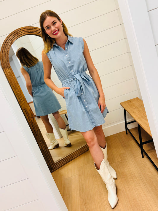 Chambray Mini Dress