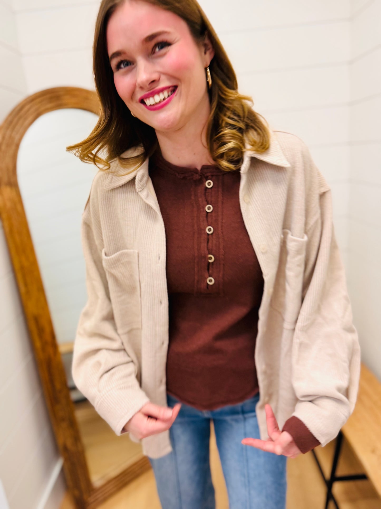Oversized Cozy Button Down Shacket