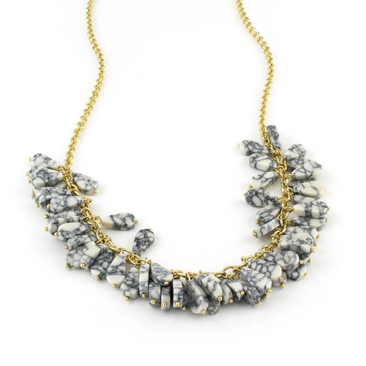 Riviera Necklace, White - Erimish