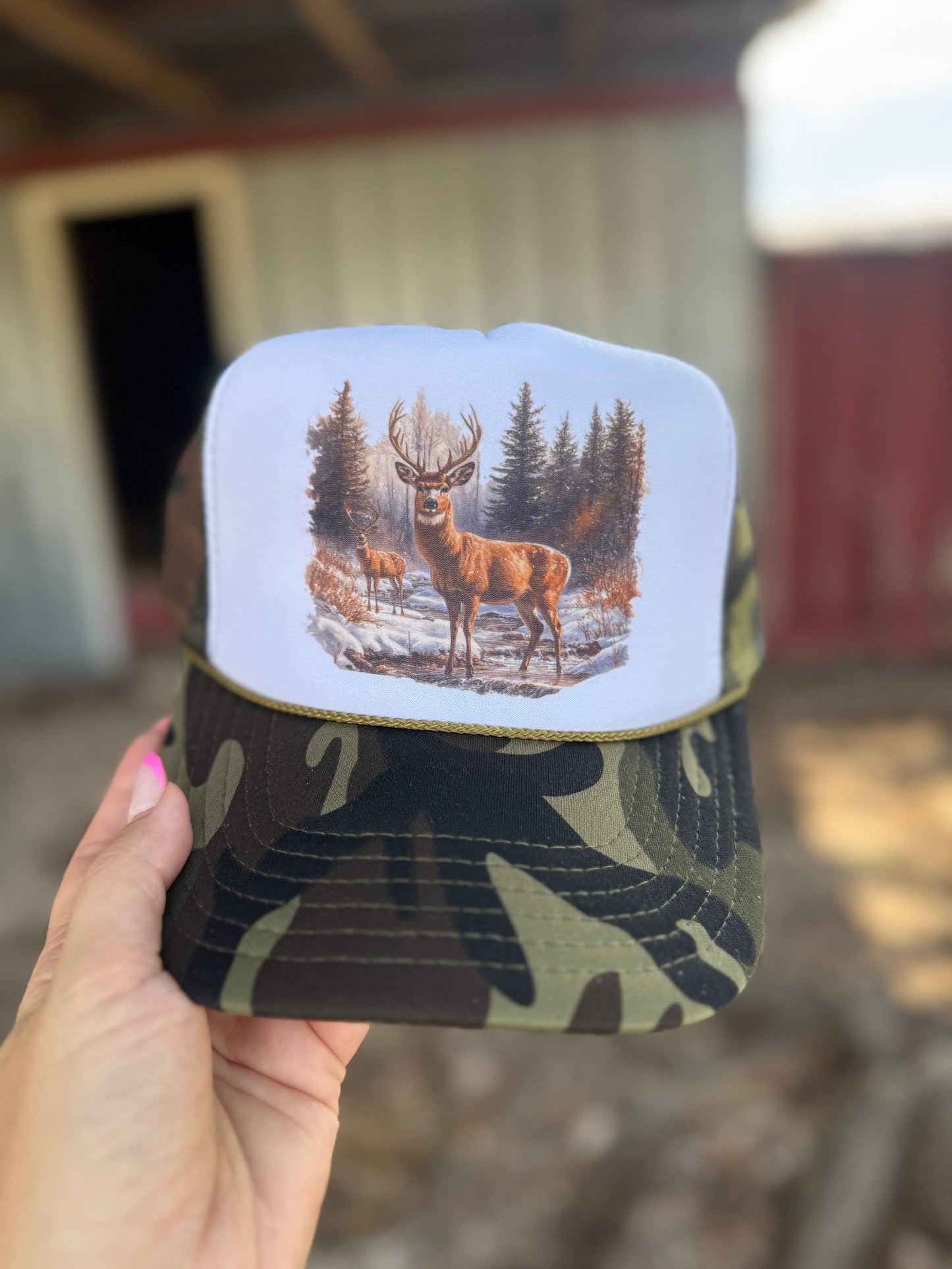 Retro Deer Trucker Cap - Multiple Color Options