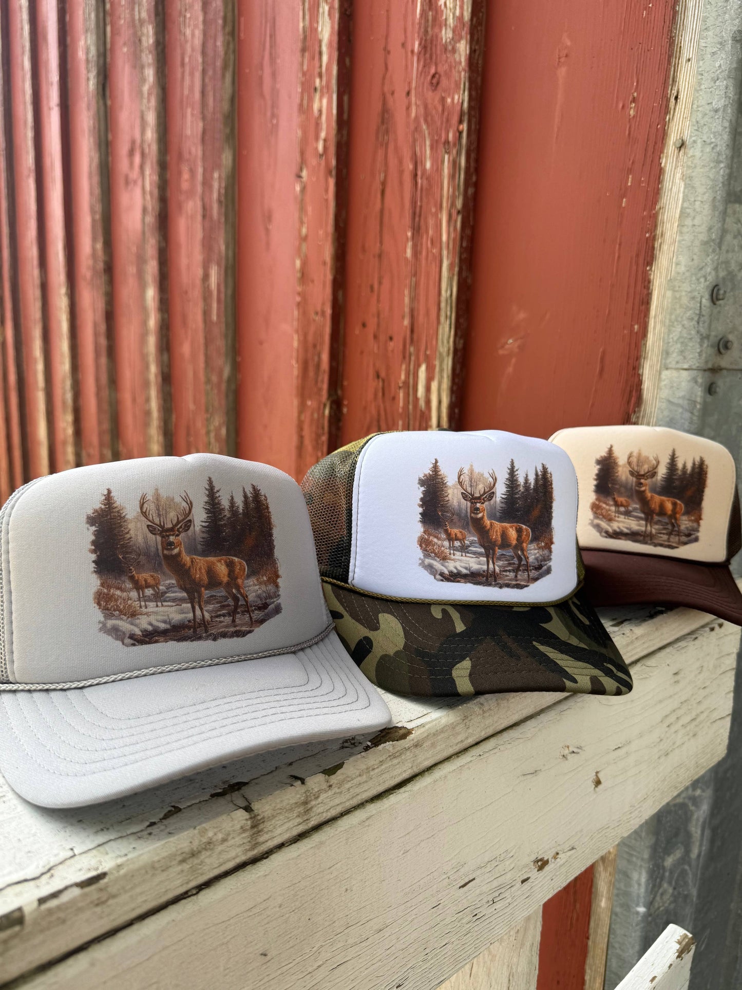 Retro Deer Trucker Cap - Multiple Color Options