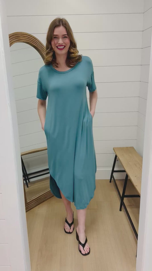 Casual Midi Dress with Cut out Back Detail