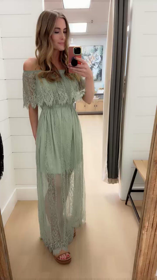 Lace Layered Maxi Dress